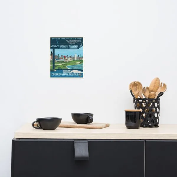 The Chicago Lakefront Poster, Preservation Chicago Most Endangered 2021, 8x10 poster