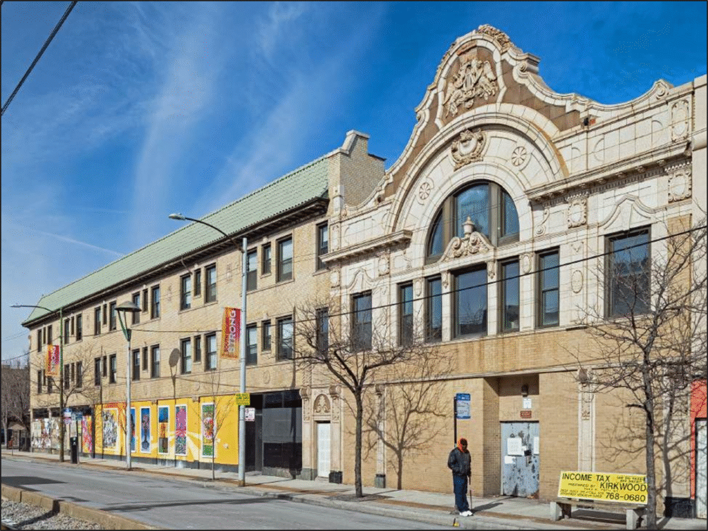 Jeffery Theater Building and Spencer Arms Hotel, 1924, William P. Doerr, 1952 E. 71st Street & 1950 E. 71st Street. Photo Credit: Serhii Chrucky