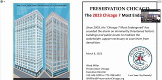 WATCH: Preservation Chicago 2023 Chicago 7 Most Endangered Full Presentation March 8, 2023 (Length 64:35)