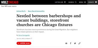 WBEZ Chicago: Nestled between barbershops and vacant buildings, storefront churches are Chicago fixtures